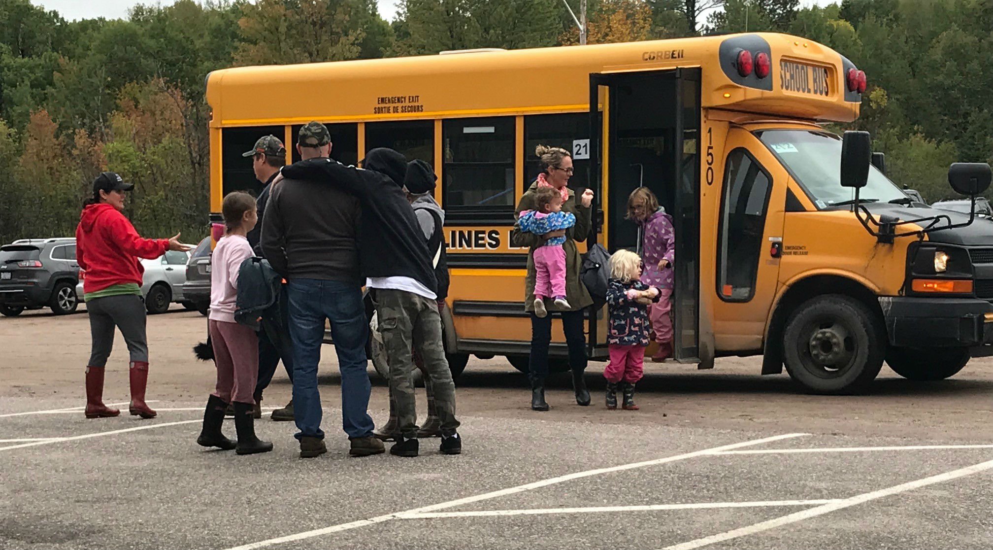 Cranberrry Day participants used the free shuttle bus service leaving from Callander's Community Centre and dropping off at Cranberry Trail.